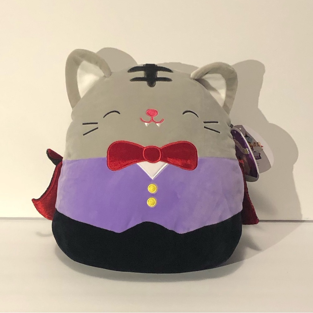 Kelly Toys Squishmallows 13" Tally Cat Halloween Vampire Purple Grey c. 2021 - Picture 1 of 17